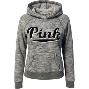 PINK Victoria's Secret Gray Heather Hoodie Pullover Sweatshirt Womens XS